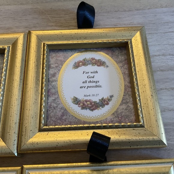 Heartfelt Collection Goldtone Wood 4X4" Signs Set Of 6 - Picture 4 of 7